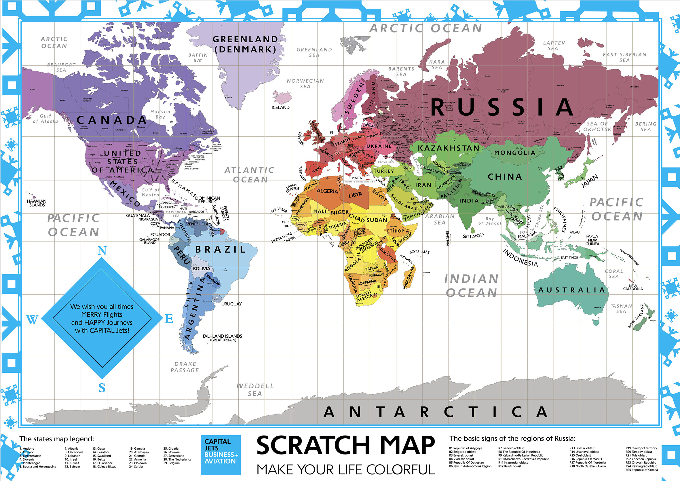 Карта стран на английском