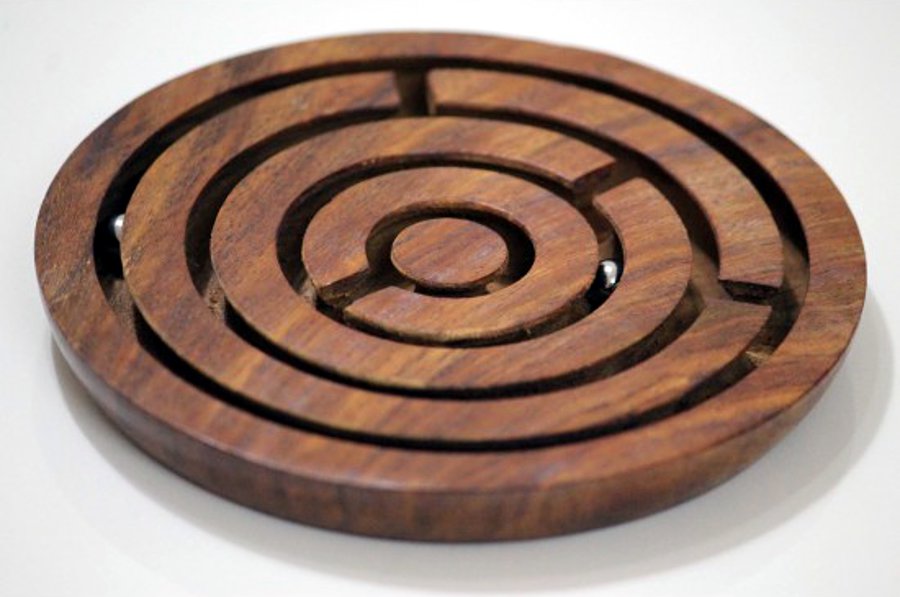 Настольная игра-головоломка Лабиринт круглый деревянный