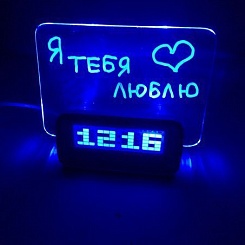 Светодиодные часы с USB и доской для записей - фото 5
