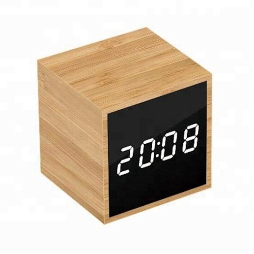 Бамбуковые светодиодные часы - будильник ET561- изображение 1 Бамбуковые светодиодные часы - будильник ET561- фото 1