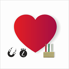 Магнитная грифельная доска "Красное Сердце" - фото 3