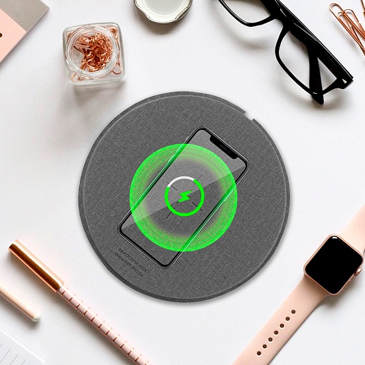 Коврик для мыши с беспроводной зарядкой Optimus Pad Circle- фото 1