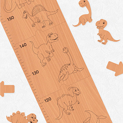 Деревянный детский ростомер Дино - фото 2