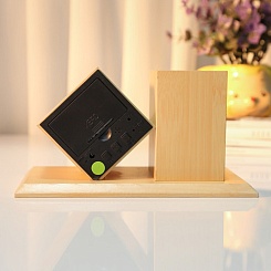 Бамбуковые светодиодные часы - будильник - фото 3