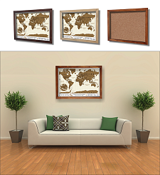 Скретч-карта мира в деревянной раме - фото 4