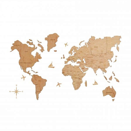 Wood Map - деревянная карта мира- фото 1