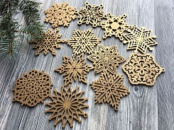 Набор снежинок из дерева Snowflakes - фото 7