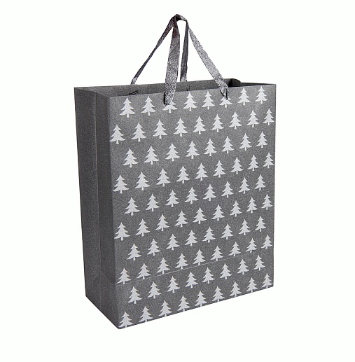 Подарочный новогодний пакет "Серебряное дерево"- фото 1