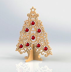 Новогодняя елка из дерева - фото 4