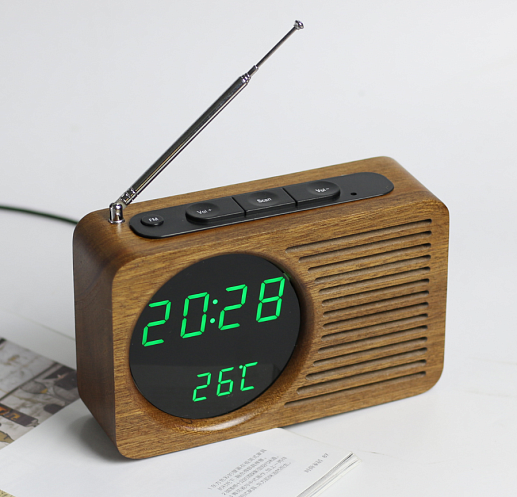 Светодиодные часы Wood Radio- фото 1