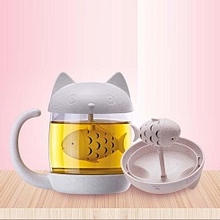 Кружка-заварник для чая "Кошки-рыбки" - фото 3