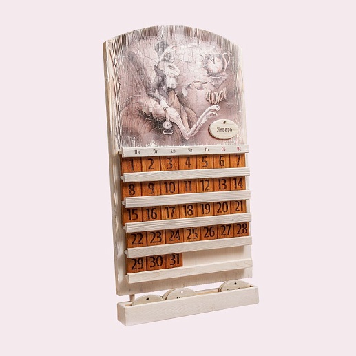 Вечный настенный календарь из дуба- фото 1