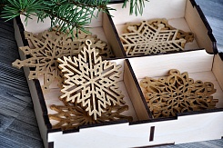 Набор снежинок из дерева Snowflakes - фото 6