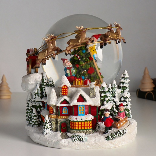 Снежный шар Сани Деда Мороза- фото 1