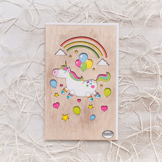 Деревянная открытка Happy New Year- фото 1