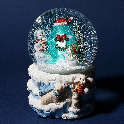 Новогодний стеклянный шар со снегом- фото 1