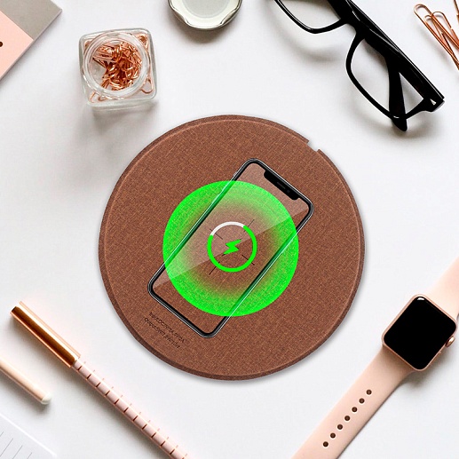 Коврик для мыши с беспроводной зарядкой Optimus Pad Circle- фото 1