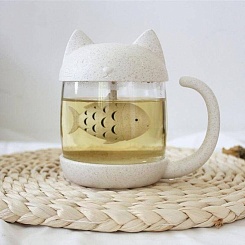 Кружка-заварник для чая "Кошки-рыбки" - фото 4