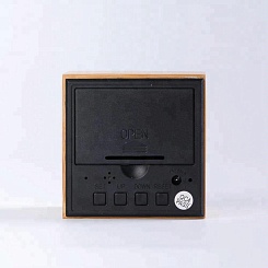 Деревянные светодиодные часы - будильник с зеркалом - фото 3