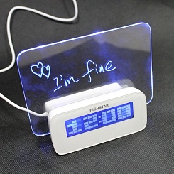 Светодиодные часы с USB и доской для записей - фото 6