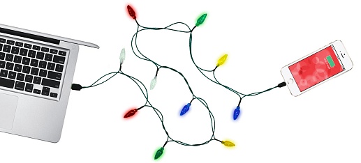 Кабель для зарядки Apple Lightning с рождественскими огнями- фото 1