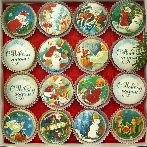 Макаруны "Новогодняя ностальгия" - 16шт.- фото 1