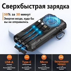 Солнечный powerbank с фонариком - фото 2