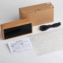 Бамбуковые часы - будильник с акриловыми линзами - фото 5