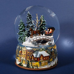 Новогодний стеклянный шар со снегом - фото 2