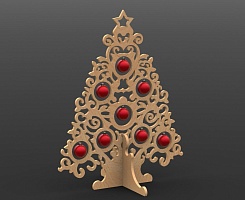 Новогодняя елка из дерева - фото 2