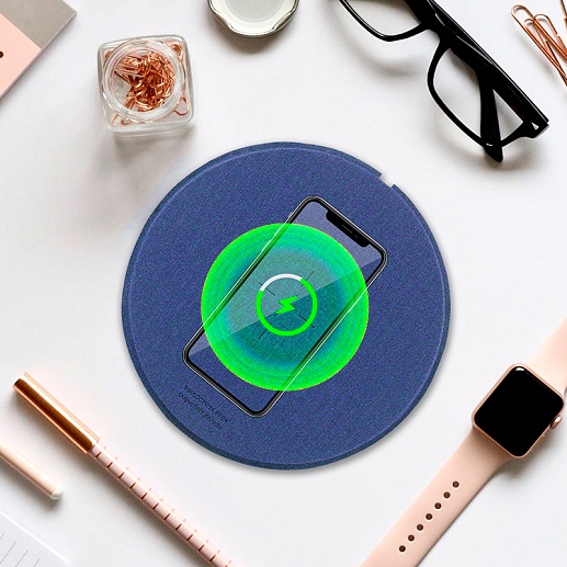 Коврик для мыши с беспроводной зарядкой Optimus Pad Circle- фото 1