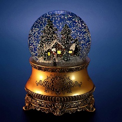 Новогодний стеклянный шар со снегом - фото 4