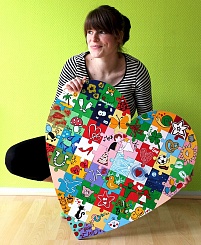 Деревянный пазл Colorful Heart - фото 5