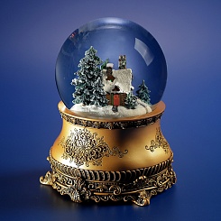Новогодний стеклянный шар со снегом - фото 3