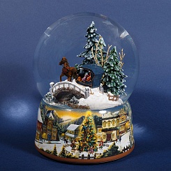 Новогодний стеклянный шар со снегом - фото 3